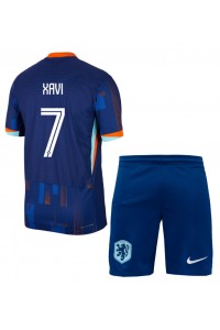 Nederland Xavi Simons #7 Babytruitje Uit tenue Kind EK 2024 Korte Mouw (+ Korte broeken)